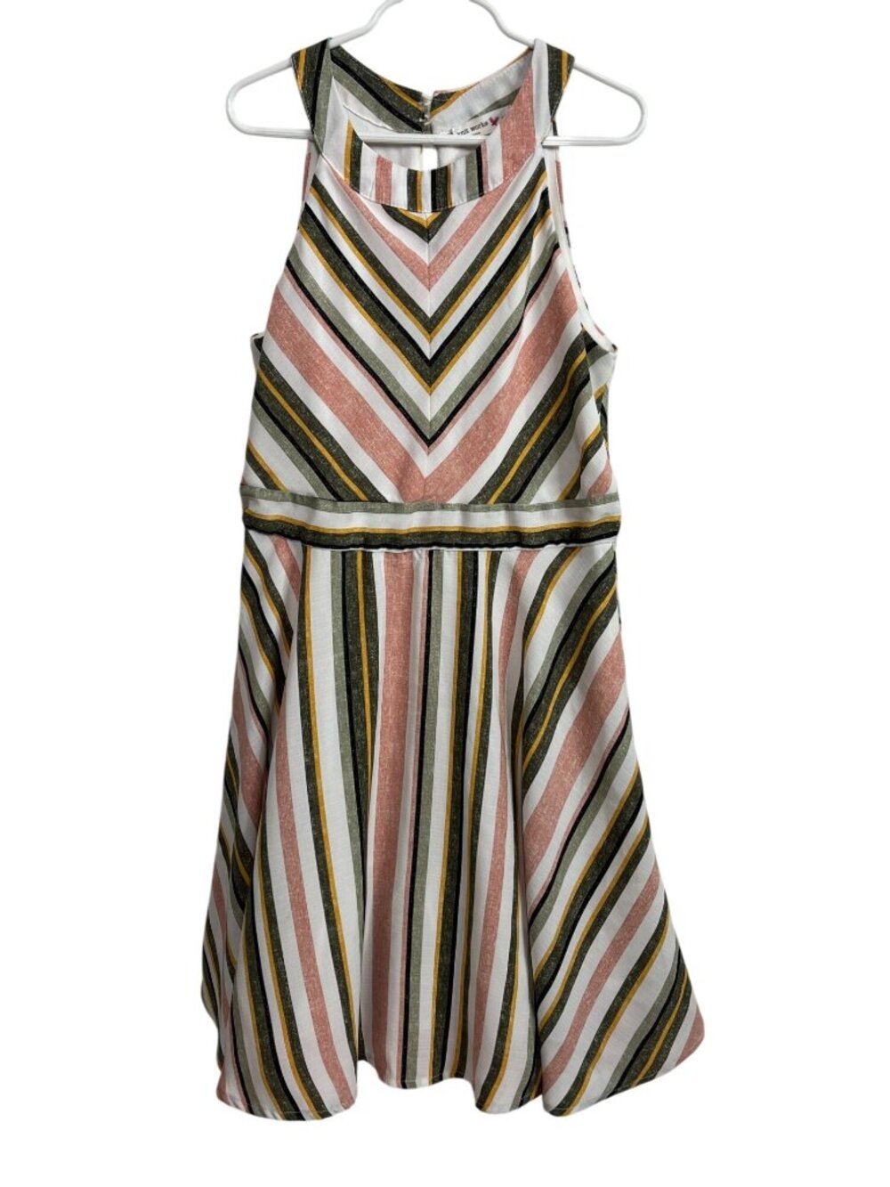 Knit Works Girls 14 Sleeveless Striped Fit & Flare Sundress